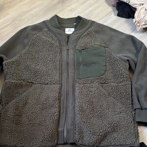 White Mountaineering  Olive Fleece Jacket size large